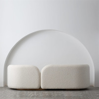 Canapé d'angle modulable trois places en tissu, style nordique de luxe, moderne et minimaliste, pour petit salon, hôtel, appartement, villa