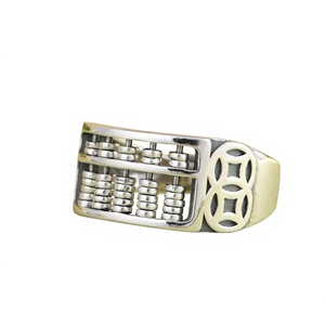 Anillo Unisex de Plata S925 Golden Deer King, Diseño Retro de Ábaco Ruyi, Joyería de Plata al por Mayor - Product Image 1