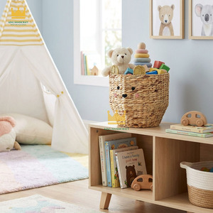 Cute Animal-Shaped <b>Storage</b> <b>Basket</b> Hand-Woven Water Hyacinth <b>Toy</b> <b>Basket</b>, Children's Room Decoration from Vietnam - Product Image 2