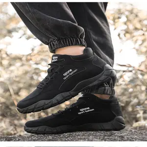2024 Spring New Mid Top Lace up Soft Sole Sports Shoes Round Toe Comfortable Men's Casual Shoes Student Running Shoes