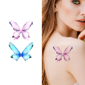 Tatuaje Temporal de Mariposa y Flor, Adhesivo Colorido para Maquillaje Corporal, para Decoración de Fiestas de Cumpleaños Infantiles y Uso en Festivales - Product Image 5