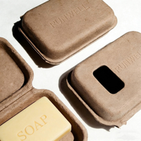 RUNWELL Minimalist Biodegradable Eco-Friendly Recycled Materials Compostable Molded Paper Pulp Square Soap Packaging Box