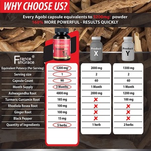 Capsules d'Ashwagandha Premium avec Curcuma, Gingembre et Poivre Noir pour Adultes – Complément pour l'Amélioration du Sommeil - Product Image 3