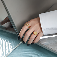 Floral Gravierte Open Band Ring für Frauen Sterling Silber Vintage Style Minimal Custom Schmuck Großhandel