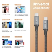 Cable de Datos ESEEKGO ES-C300 USB-C a USB-C de 100W/6A, 3M/10FT, de Nailon, Carga Rápida, Anti-rotura, para Relojes Inteligentes, Computadoras y Auriculares