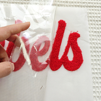 Nouveau design, patchs thermocollants personnalisés en chenille moelleuse avec lettres brodées pour vêtements de sport universitaires, vente en gros