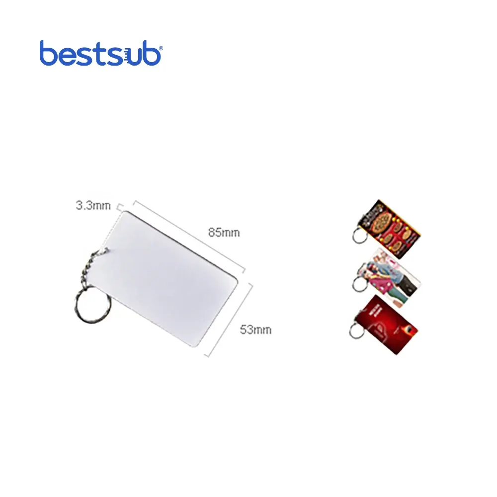 BestSub סיטונאי אישית חם הנמכר אשראי כרטיס פלסטיק Keychain 53*85mm (צבע קצה) (PYA85C)