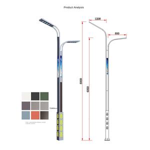 Lampe solaire de rue avec caméra, bras solaire, faisceau haut/bas, éclairage de rue extérieur - Product Image 6