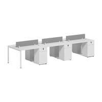 Table de bureau moderne ouverte modulaire pour 4 personnes avec poste de travail et écran design pour bureau