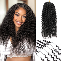 Originea Jerry Curly Wave Crochet Human Hair Bundles 18 Inci 50G Rambut Manusia Crochet Bulu Yang Sudah Terpisah Secara Alami Hitam Alami Tak Terlihat