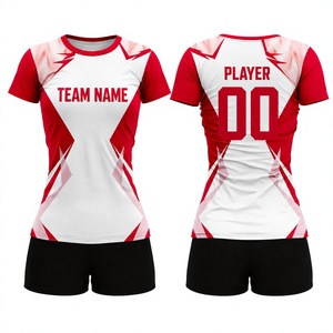 Custom Women’s <b>Volleyball</b> Uniform <b>Set</b> Sublimated Player Name Number Team Jersey and Shorts Breathable Quick Dry Sportswear - Product Image 1