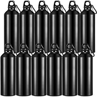 Nouvelle bouteille d'eau en aluminium vide de luxe en gros, sublimation, noire