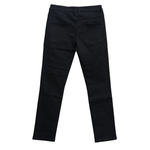 Pantalon en jean slim noir uni extensible et élégant avec déchirures superposées et effilochées pour un look streetwear urbain branché - Product Image 4