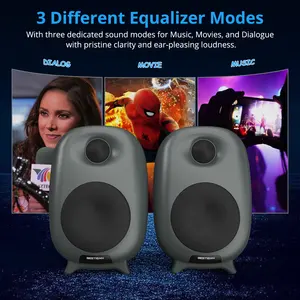 3 นิ้ว High-End Audiophile สเตอริโอลําโพงแฟชั่นแกะสลัก Gaming ลําโพงปาร์ตี้สองทางชั้นวางหนังสือ Active Hi-Fi ลําโพง