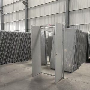 <span class=keywords><strong>Porte</strong></span> en acier coupe-feu de <span class=keywords><strong>90</strong></span> minutes avec verre coulissant moderne finition bois ouverture latérale pour entrepôt appartement hall utilisation supermarché - Product Image 4