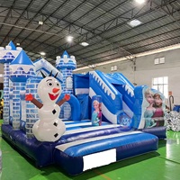 Châteaux gonflables commerciaux en gros, château gonflable en forme de bonhomme de neige 3D