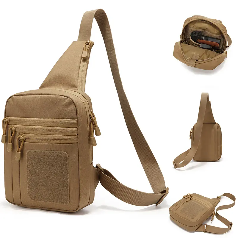 Camping Hiking Outdoor Crossbody Bag Oxford Chest Bag Single Shoulder Pack Molle Tactical Sling Bag