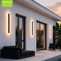 Lampe murale solaire LED extérieure résistante aux intempéries, boîtier en aluminium étanche IP65, décoration de façade de bâtiment extérieur