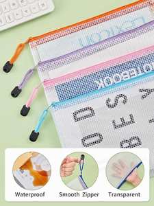 Bolsa Organizadora de Documentos Personalizada, Bolsa Transparente con Cierre de Malla, Carpeta de Archivos de Plástico para Útiles Escolares y de Oficina, Bolsas de Archivos de PVC A5 - Product Image 4
