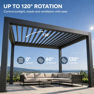 Gazebo de Jardín de Aluminio de Lujo con Características Resistentes al Viento y a la Lluvia, Aprobado por NFPA701 para Uso en Exteriores, PL01 PLUS PL01 PLUS - Product Image 2
