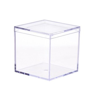Scatola Regalo in Acrilico Portatile 4 X 4 X 4 Pollici, Cubo Quadrato in Plastica Trasparente con Coperchio, Contenitore Espositivo - Product Image 1