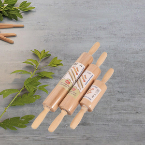 Safe Eco-friendly Kitchen Baking Non-stick Handle Bamboo Flower Pattern Rolling <b>Pins</b> - Product Image 3