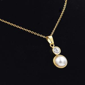 Fashion Stainless Steel 18k Gold Fresh <b>Pearl</b> Women Jewelry <b>Sets</b> for Girl - Product Image 2