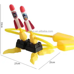 Stomp 공기 압력 더블 로켓 발사기 장난감 세트 야외 게임 페달 다채로운 거품 점프 결투 로켓 발사기 장난감