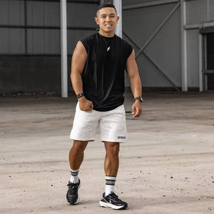 سترة رياضية رجالية مخصصة بالجملة، مقاس كبير، صيفية، عصرية، صديقة للبيئة، قابلة للتنفس، مقاومة للتكور، مصنوعة من القطن والسباندكس المحبوك - Product Image 5