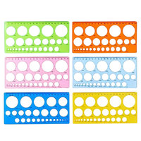 BEOCL – Lot de règles géométriques en plastique transparent coloré pour dessin et traçage de cercles, plusieurs tailles, vente en gros