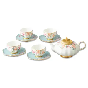 Auratic批发茶壶和茶杯定制设计陶瓷白瓷茶壶茶杯套装茶壶套装