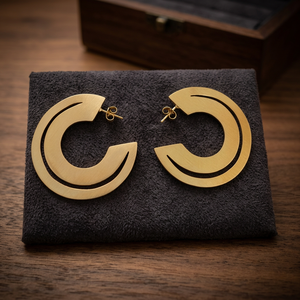 Boucles d'oreilles créoles tendance en alliage de cuivre plaqué or pour homme et femme, idéales pour les soirées - Product Image 2