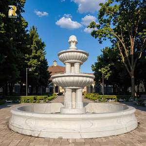 Fuente de agua de piedra de mármol blanco circular grande <span class=keywords><strong>para</strong></span> jardín al aire libre de Villa - Product Image 2