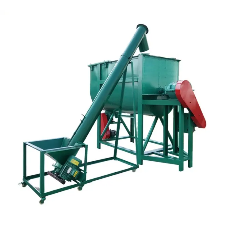 Mixer pita Horizontal 2000l, mesin Mixer Horizontal kimia makanan cair bubuk Mortar kering