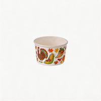 Bol en papier laminé PE de qualité alimentaire pour crème glacée, gobelet en papier recyclable à paroi simple, logo CMYK personnalisé pour les collations et desserts glacés