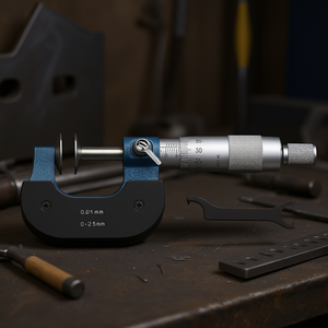 Micromètre à plaque Fervi 0-25 mm, précision 0,01 mm, outil de mesure pour jauge d'épaisseur de métal - Product Image 3