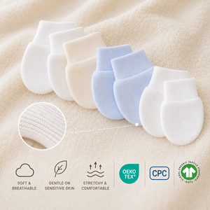 Guantes de Algodón Orgánico para Bebés Recién Nacidos, Antiarañazos, con Logotipo Personalizado, Estilo Minimalista, Venta al Por Mayor - Product Image 3