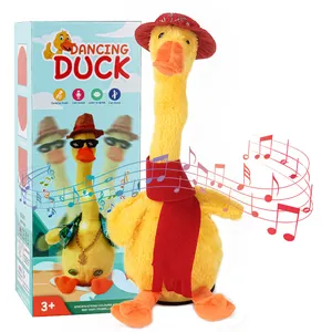 Trend Dancing Singing Recording Funny Clothes Twist And Swing Electric Yellow Plush Talking Duck Toys