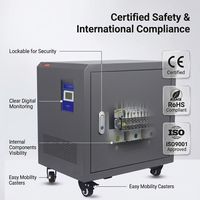 Transformateur d'isolement numérique 220V triphasé de type sec avec roulettes silencieuses pour laboratoires de précision