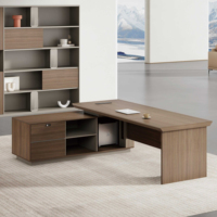 Bureau de direction en bois moderne et élégant Table de bureau classique pour patron ou président Meubles pour espaces exécutifs