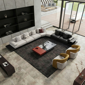 أطقم غرفة معيشة عصرية حديثة، أريكة مخملية مزخرفة بمقاعد 1+2+3 - Product Image 1