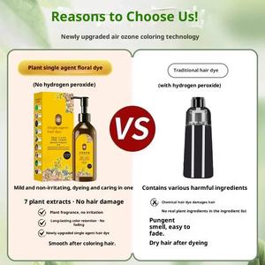 JiaYing Crème semi-permanente à usage unique avec parfum floral à base de plantes <span class=keywords><strong>pour</strong></span> la teinture des <span class=keywords><strong>cheveux</strong></span> couvre les <span class=keywords><strong>cheveux</strong></span> gris et protège les teintures capillaires sans cuir chevelu - Product Image 3