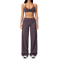 Ensemble de soutien-gorge de sport respirant et ajusté pour le maintien du dos, idéal pour le sport transfrontalier ; Haut de fitness sculptant la taille ; Ensemble décontracté pour la course et le yoga, couleur unie