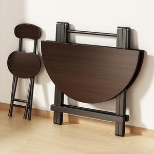 Foldable Portable Round Simple Dining <strong>Table</strong> and Chair Set for Home Furniture Rental Housing <strong>Small</strong> Apartment - Product Image 1