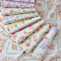 Tissu sergé en pur coton de 160 cm, motifs floraux champêtres, résistant à l'abrasion, épais, pour vêtements de garçons et literie