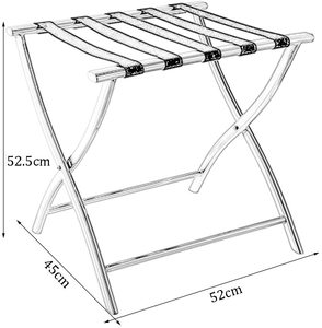 Portavaligie Pieghevole in Acciaio Inox per Camera d'Albergo, Supporto e Rastrelliera per Bagagli Richiudibile - Product Image 4