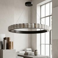 Lustre moderne de luxe en albâtre avec cadre en laiton, luminaire suspendu LED pour villa, hall d'hôtel, salon