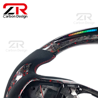 Accessoires intérieurs pour voiture Honda, volant sport en fibre de carbone personnalisé avec revêtement en daim, LED, indicateur de régime, pour Civic 10ème génération, CRV, Type R, FK7