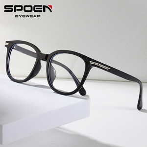Montures de lunettes rondes SPOEN, monture intégrale, anti-lumière bleue, design léger unisexe - Product Image 1