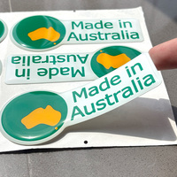 Etiqueta de Origen Personalizada para Marca de Producto, Hecho en Australia, Adhesivos con Mapa de País en Forma de Domo, Adhesivo de PU